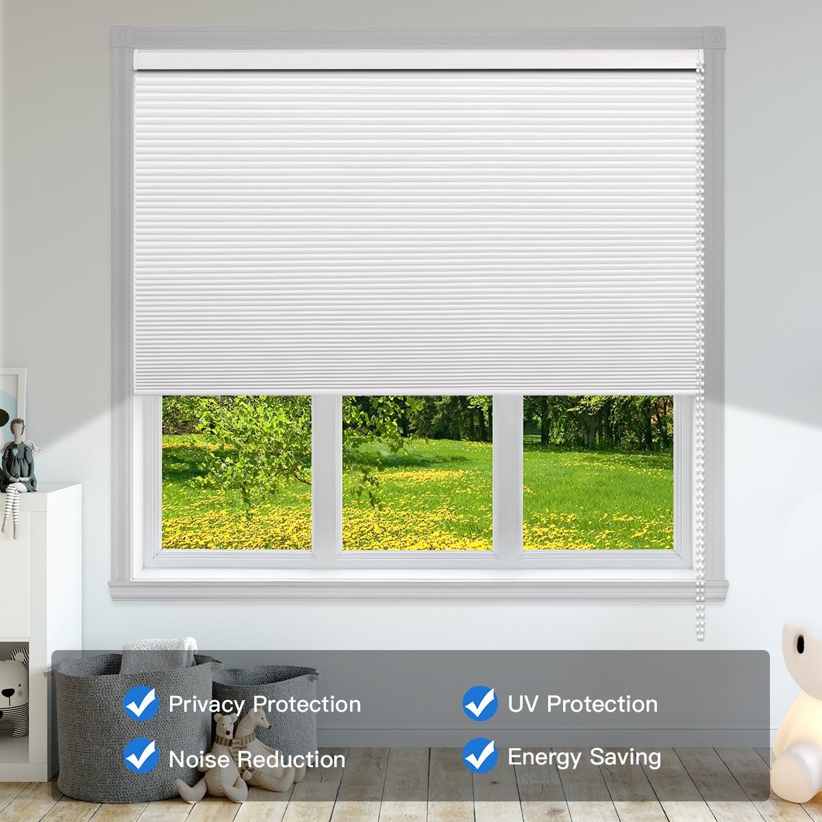 Manual Corded Cellular Shade - 100% Blackout - Tokblind official