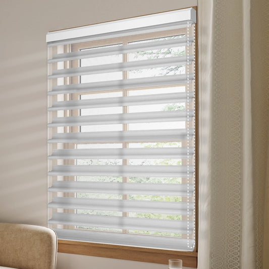 Manual Corded Shangri - La Sheer Shade - Light Filtering Silver - Tokblind official