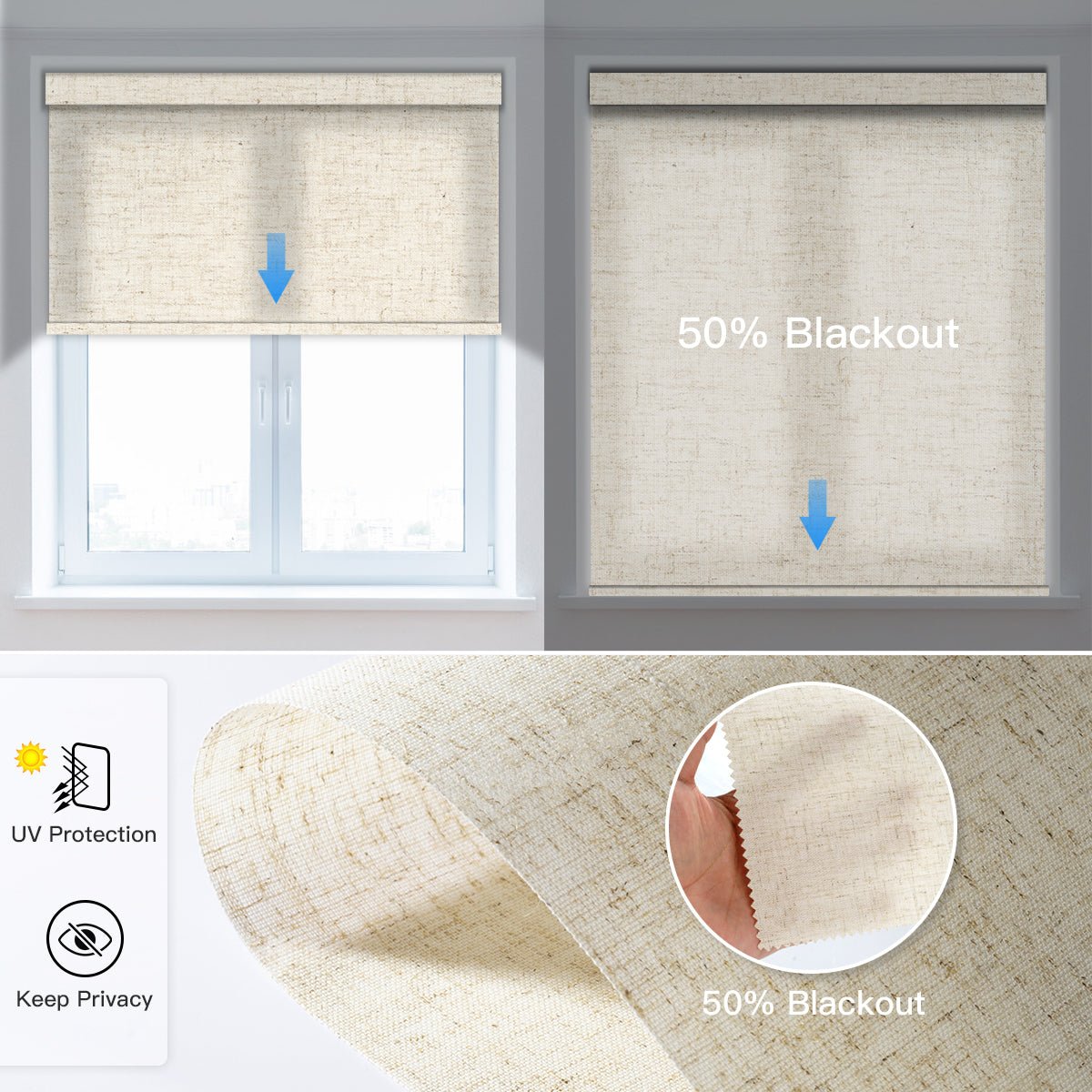 Motorized Light Filtering Roller Shade (Fabric Wrapped) - Tokblind official