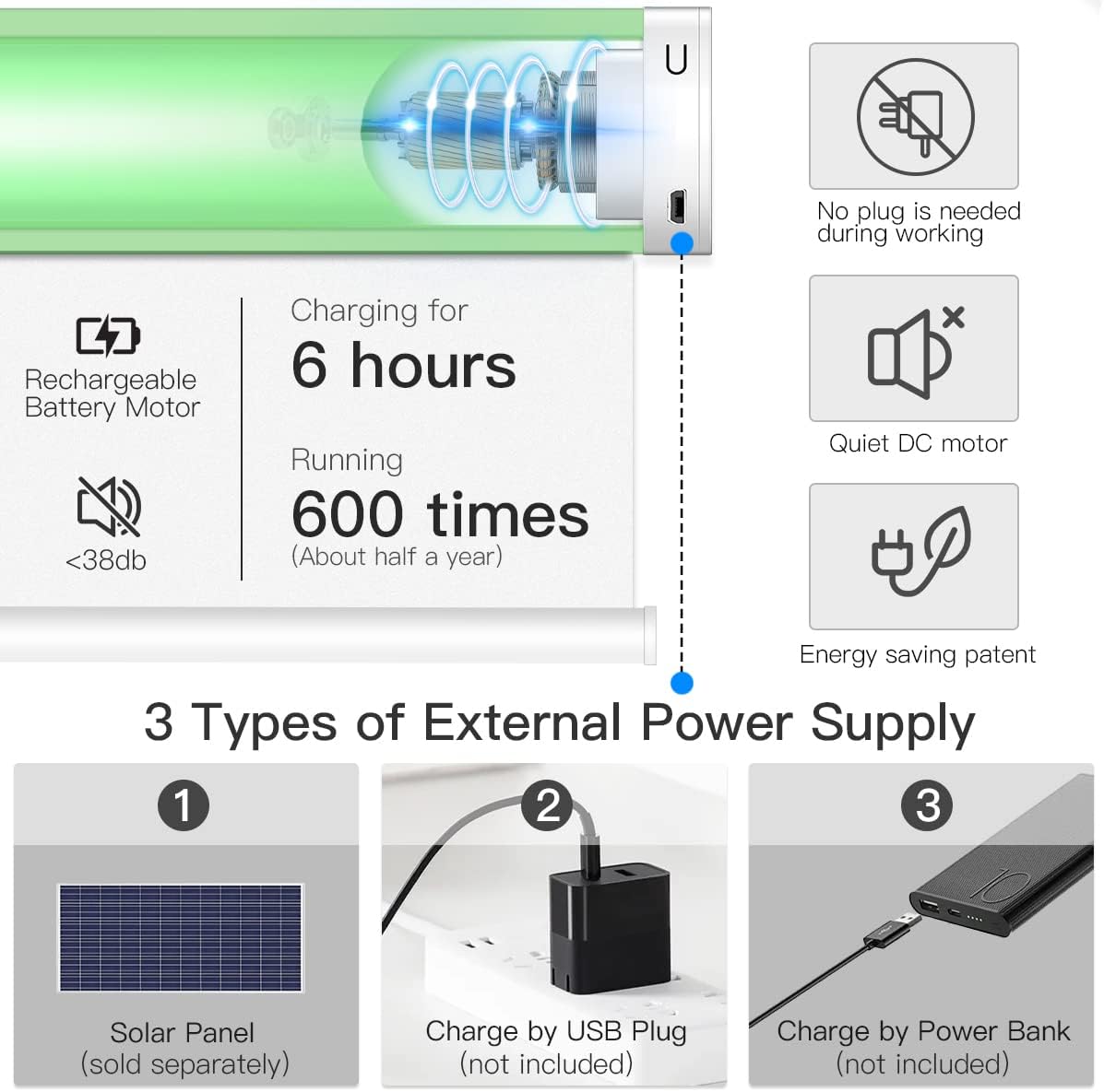 Motorized Light Filtering Roller Shades - Sheer White - Tokblind official