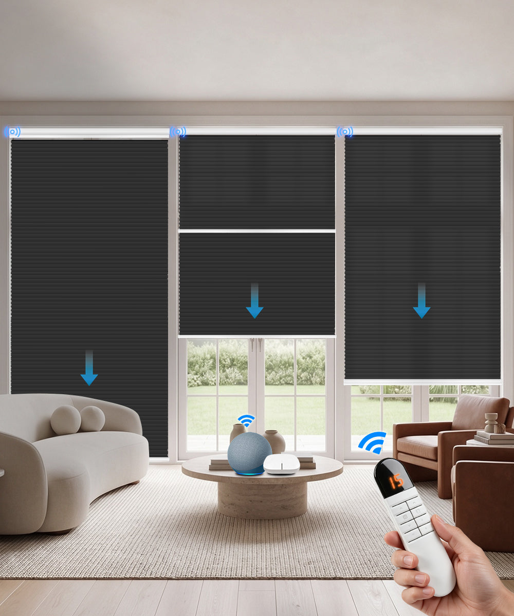Motorized Day Night Cellular Shade (Light Filtering + Blackout)