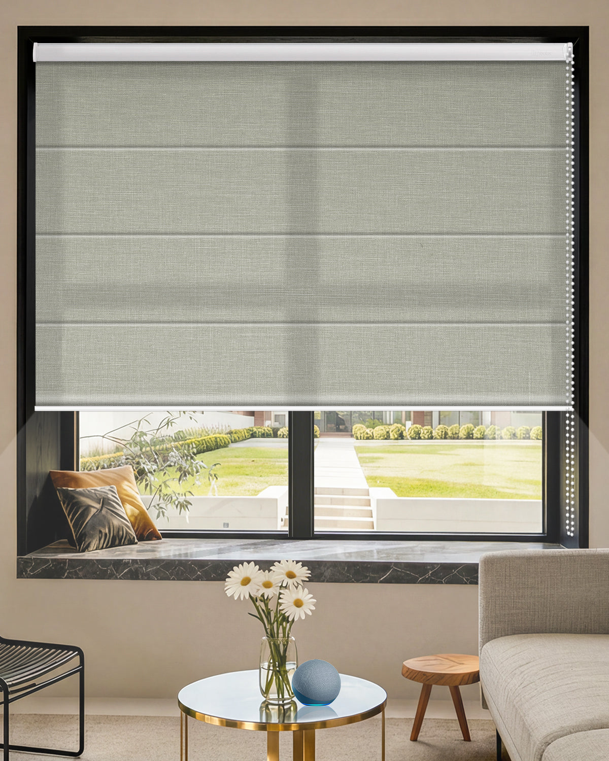 Manual Corded Roman Shades – Light Filtering