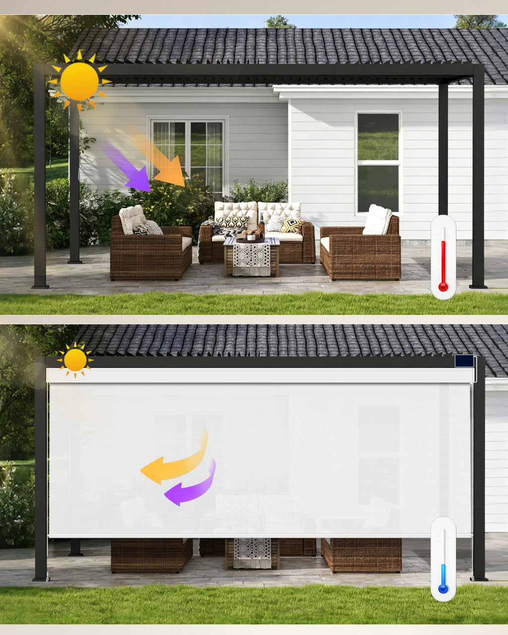 電動屋外ローラーシェード