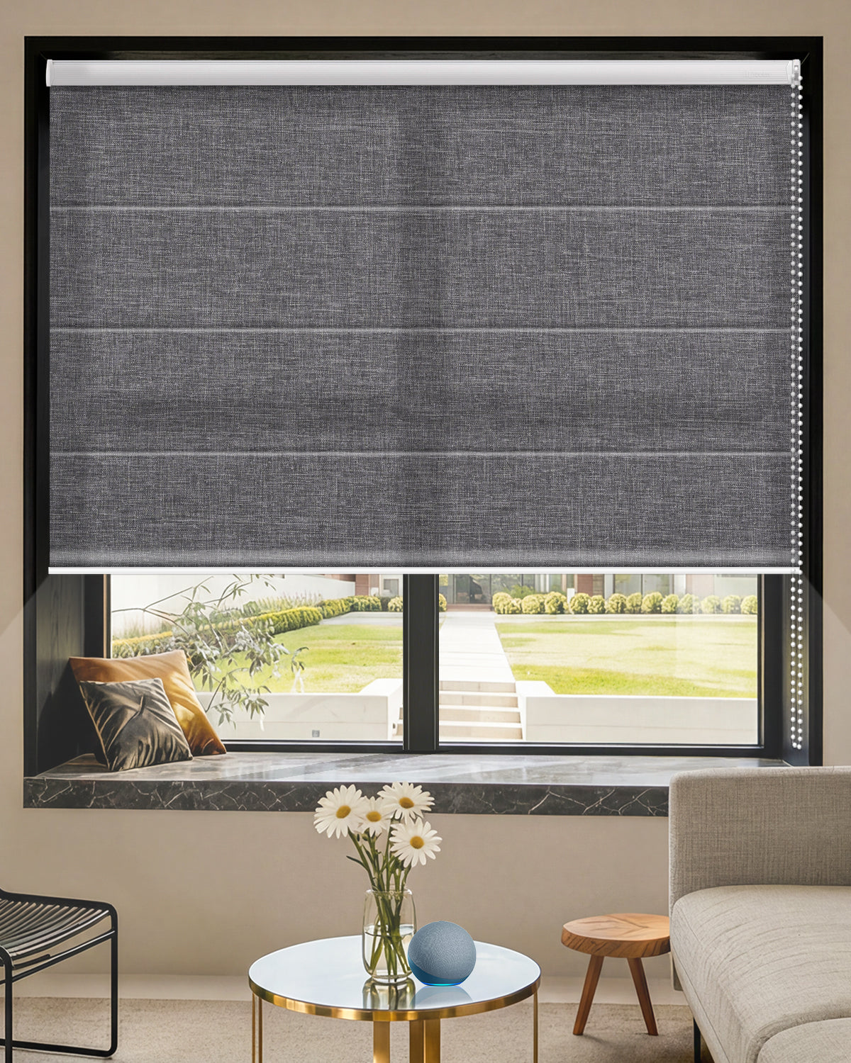 Manual Corded Roman Shades – Light Filtering