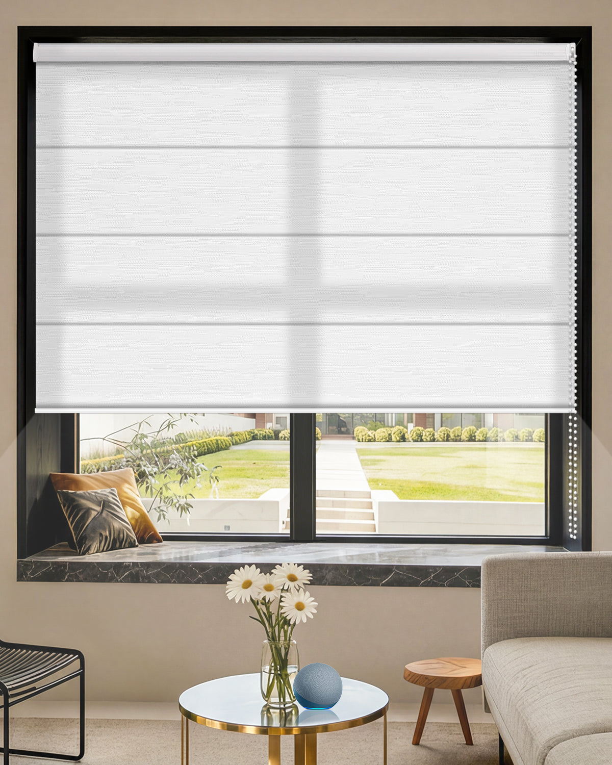 Manual Corded Roman Shades – Light Filtering