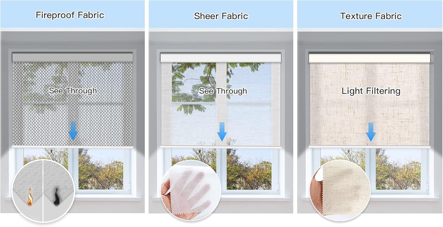 Light Filtering Roller Shade Fabric and Zebra Shade Fabric Samples, 2 PCS - Tokblind official