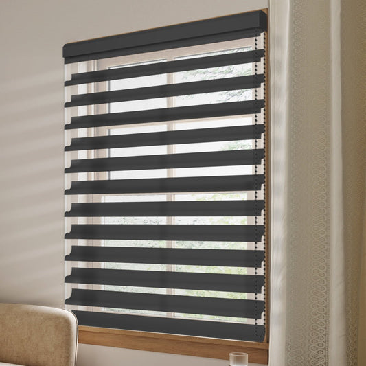 Manual Corded Shangri - La Sheer Shade - Light Filtering Black - Tokblind official