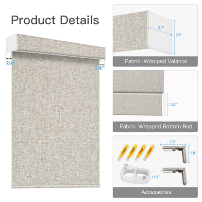 Motorized Blackout Roller Shade (Fabric Wrapped) - Tokblind official