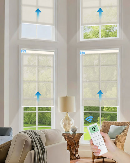 Motorized Light Filtering Fireproof Roller Shades - Tokblind official