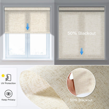 Motorized Light Filtering Roller Shade (Fabric Wrapped) - Tokblind official