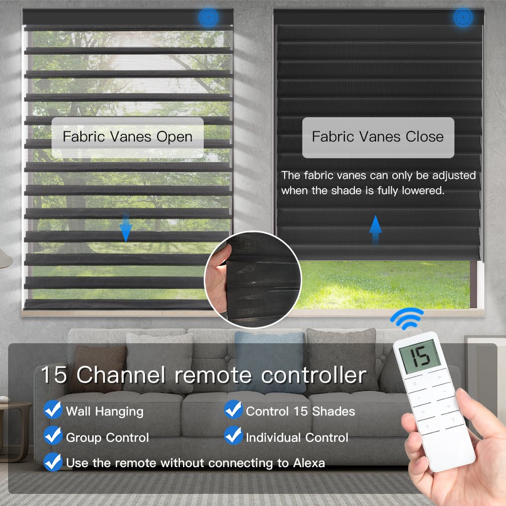 Motorized Shangri - La Sheer Shade - Light Filtering Black - Tokblind official