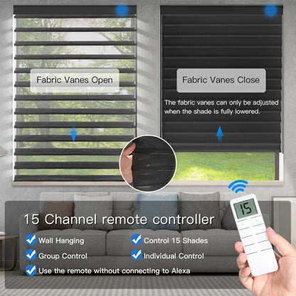 Motorized Shangri - La Sheer Shade - Light Filtering Black - Tokblind official